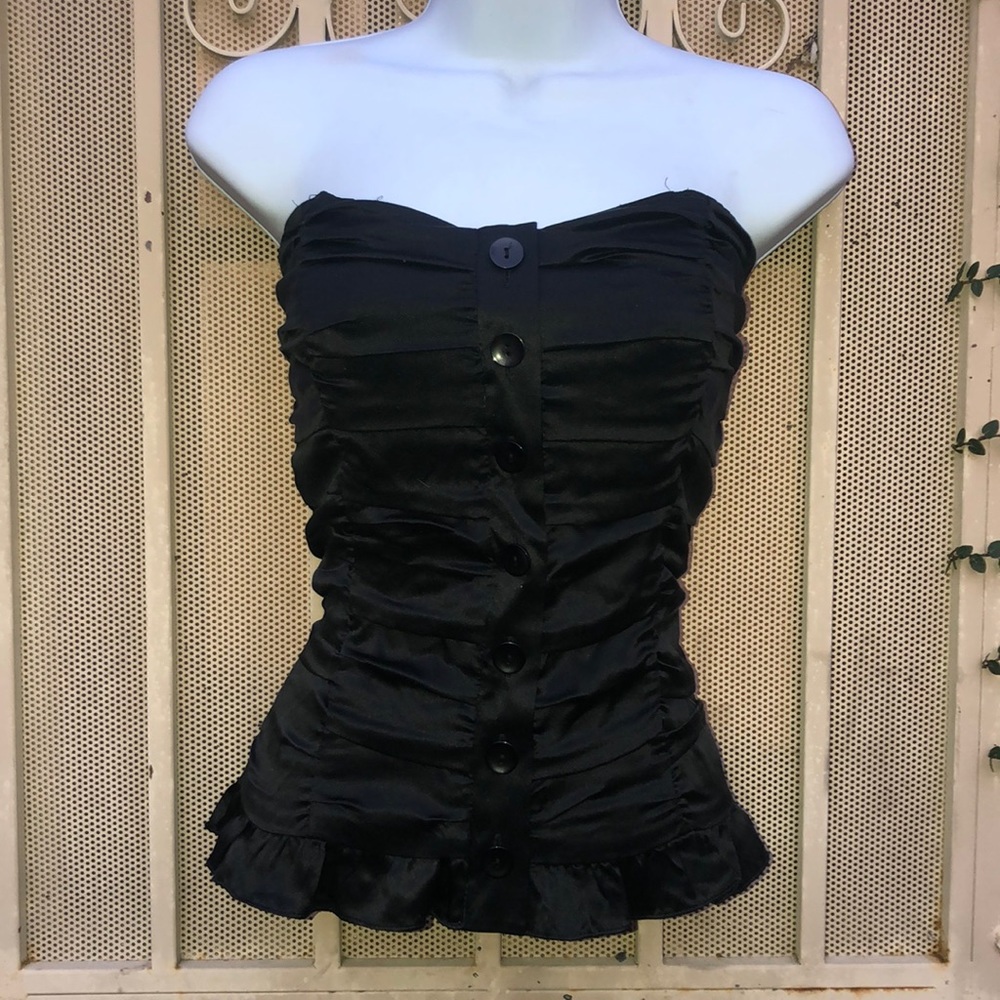 Rouched strapless top